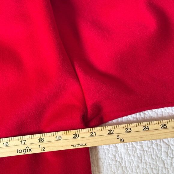 Vintage Red Wool Coat Petite M/L Double Breasted Midi Made In USA 80s 90s - Picture 10 of 14